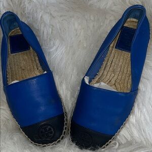 Tory Burch Royal Blue and Black Espadrilles